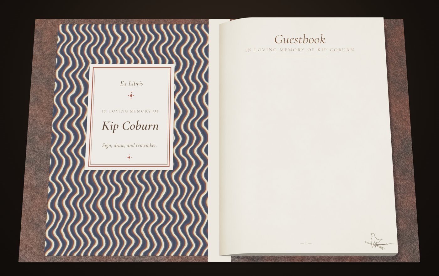 The guestbook, open